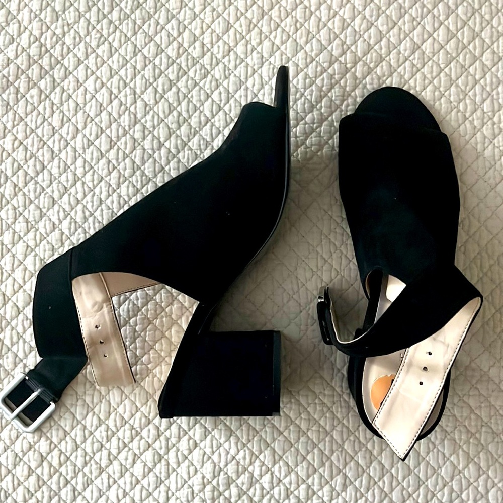 Nine West Suede Peep Toe Heels
